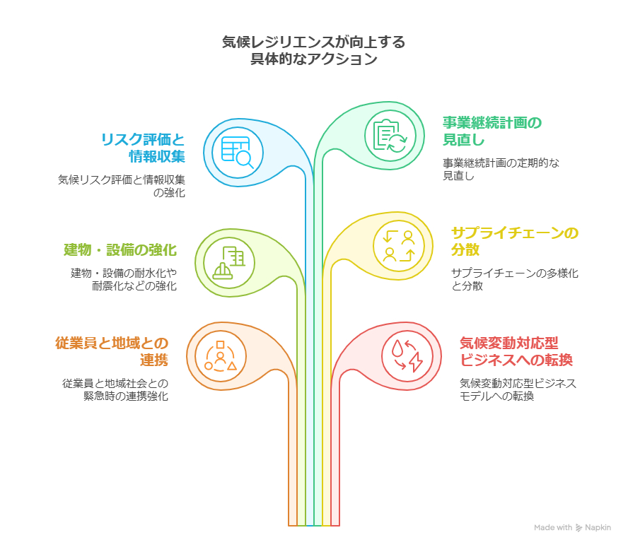 気候レジリエンスが向上する 具体的なアクション