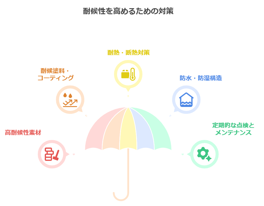 耐候性を高めるための対策