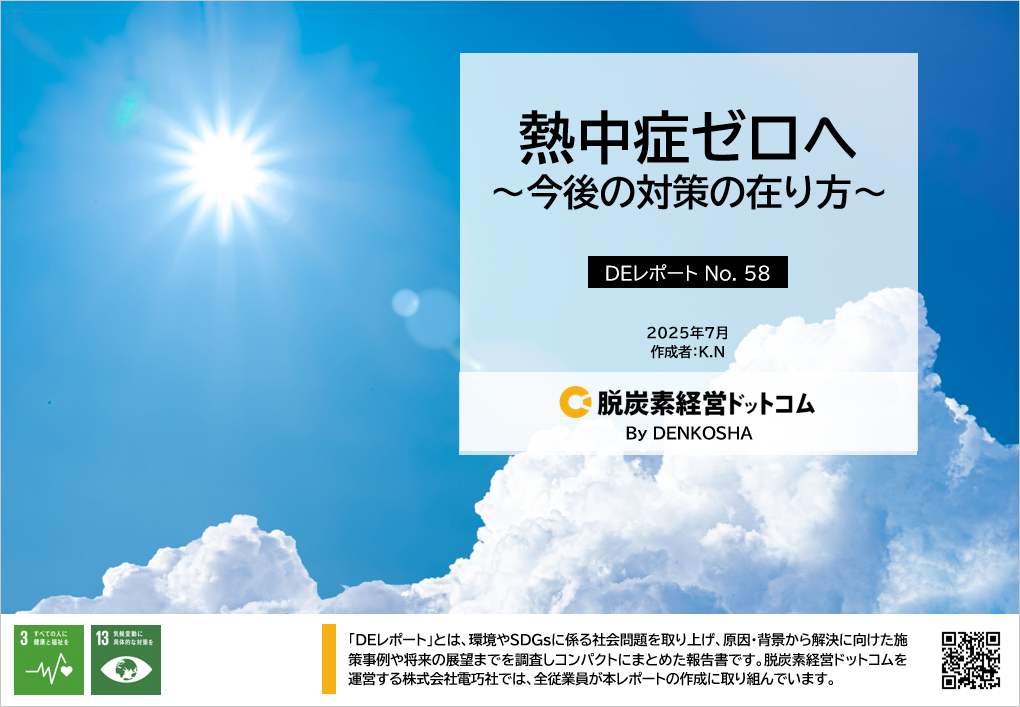 DEレポートNo.58「熱中症ゼロへ ~今後の対策の在り方~」