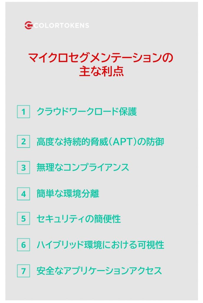 マイクロセグメンテーションの主な利点